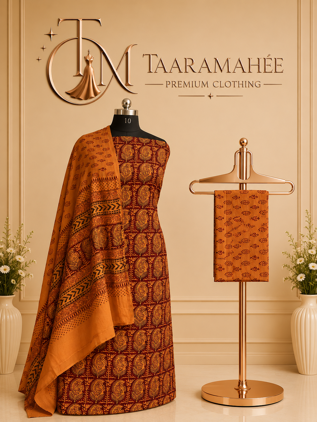 Pure Cotton Bagh Print Dress Material
