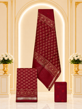 Hand block-printed Maheshwari silk-cotton suits