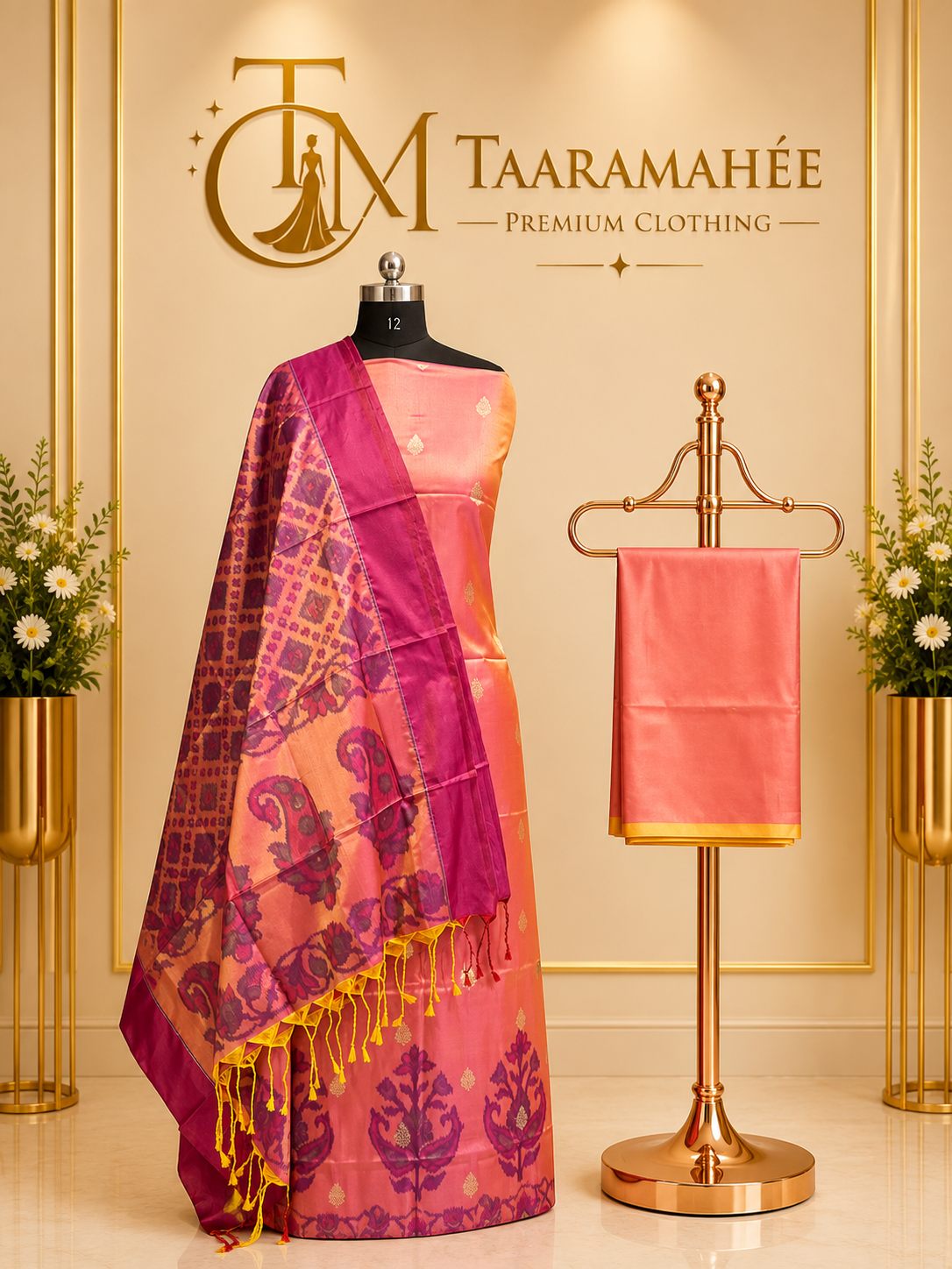Soft Silk Patola Print Dress Material
