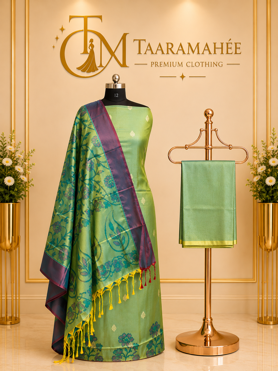 Soft Silk Patola Print Dress Material