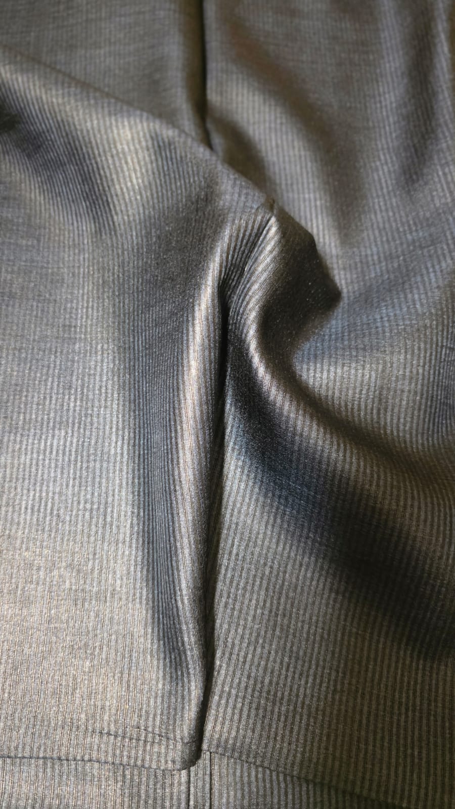 Premium Ribbed Pure Tussar Silk Running Material