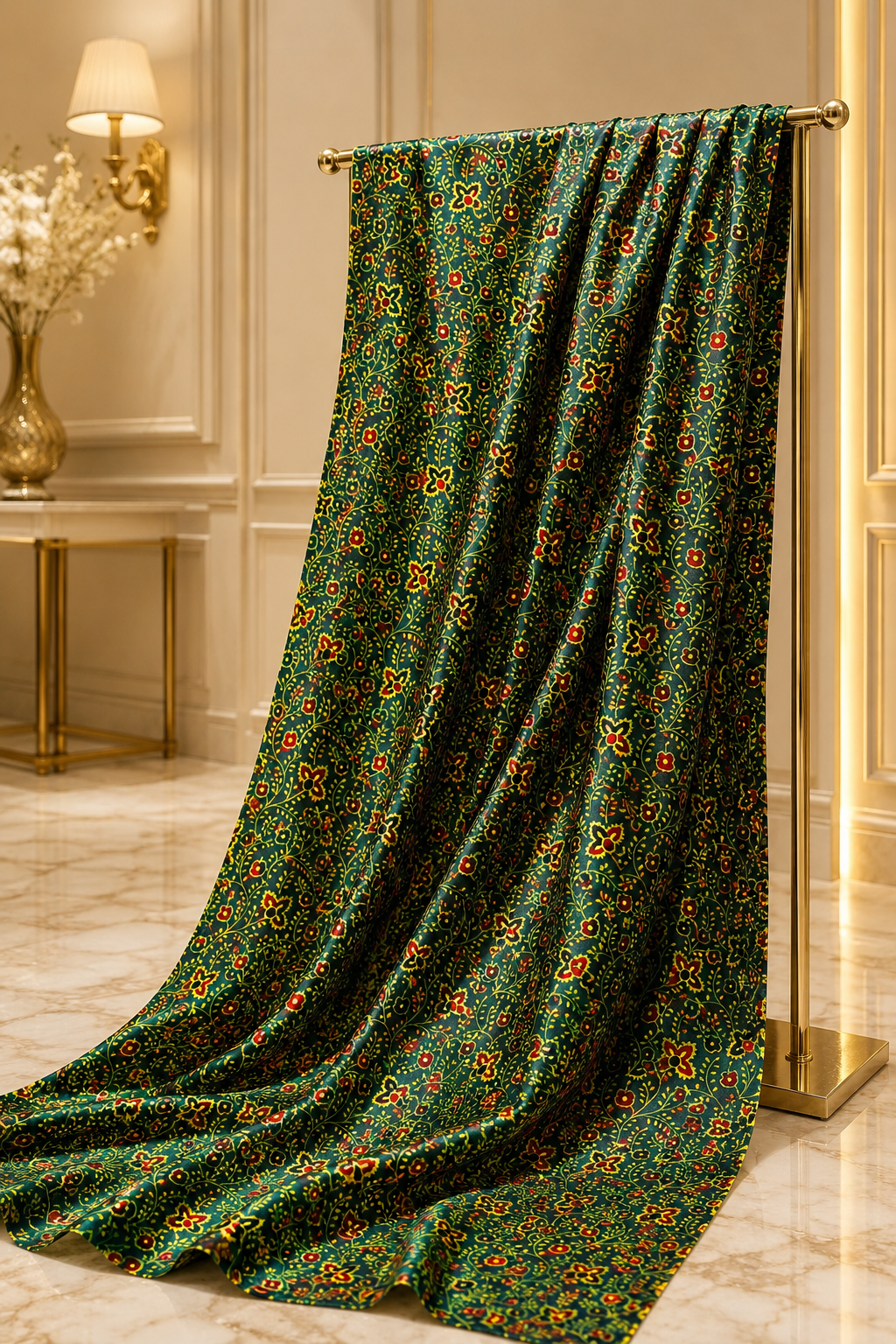 Ajrakh Hand Block Printed Modal Silk Running Fabric