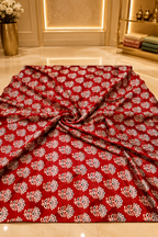 Ajrakh Hand Block Printed Modal Silk Running Fabric