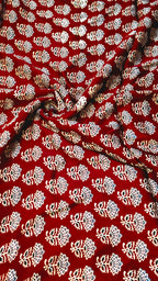 Ajrakh Hand Block Printed Modal Silk Running Fabric