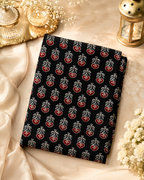 Ajrakh Hand Block Printed Modal Silk Running Fabric