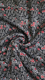 Ajrakh Hand Block Printed Modal Silk Running Fabric