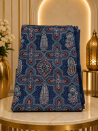Ajrakh Hand Block Printed Modal Silk Running Fabric