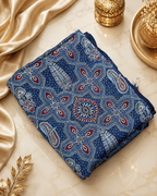Ajrakh Hand Block Printed Modal Silk Running Fabric