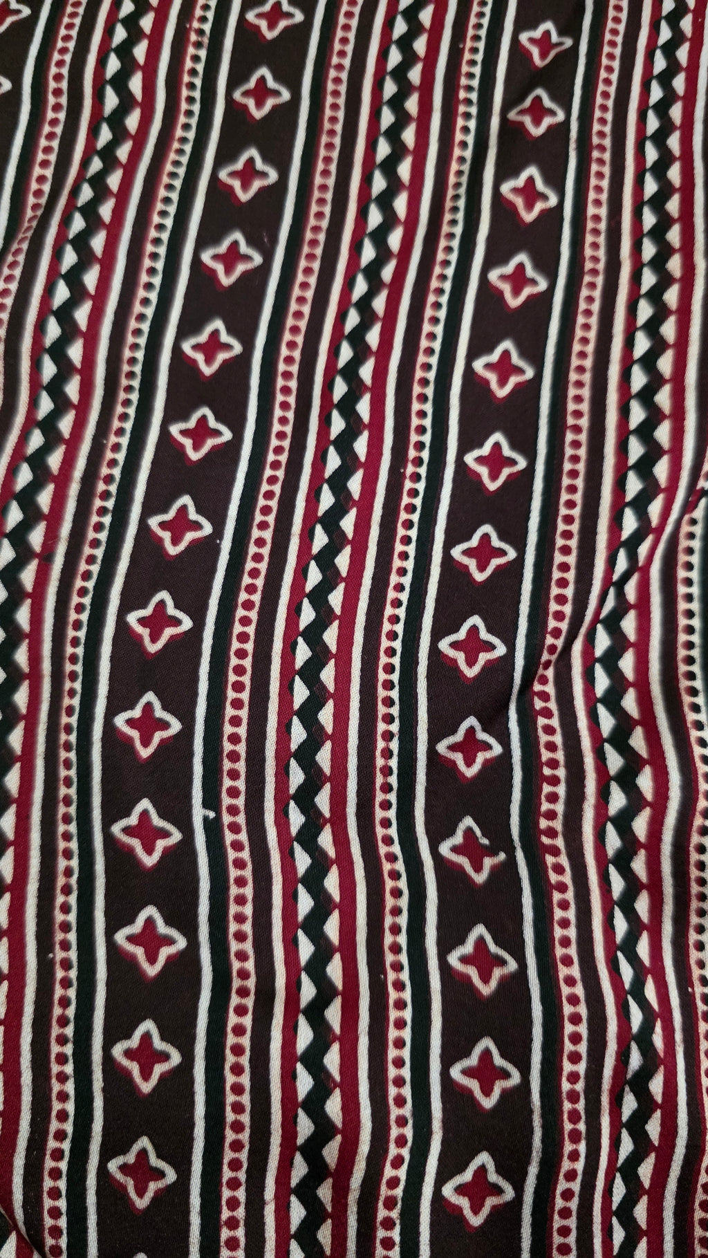 Ajrakh Hand Block Printed Modal Silk Running Fabric
