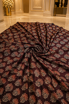 Ajrakh Hand Block Printed Modal Silk Running Fabric