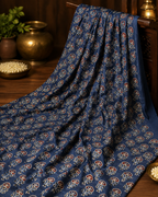 Ajrakh Hand Block Printed Modal Silk Running Fabric