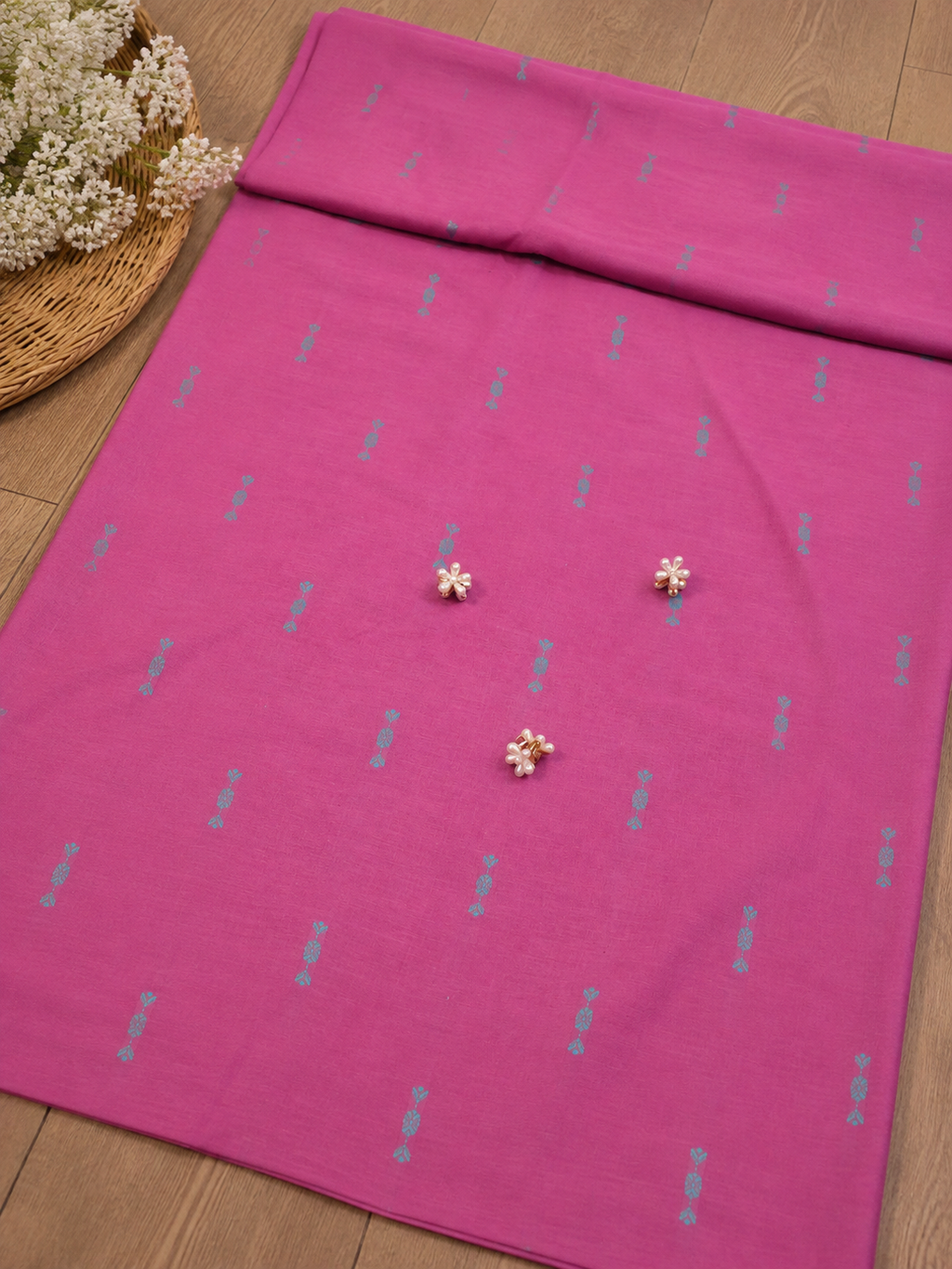 Premium Handloom Pure Cotton with Thread-Woven Butta
