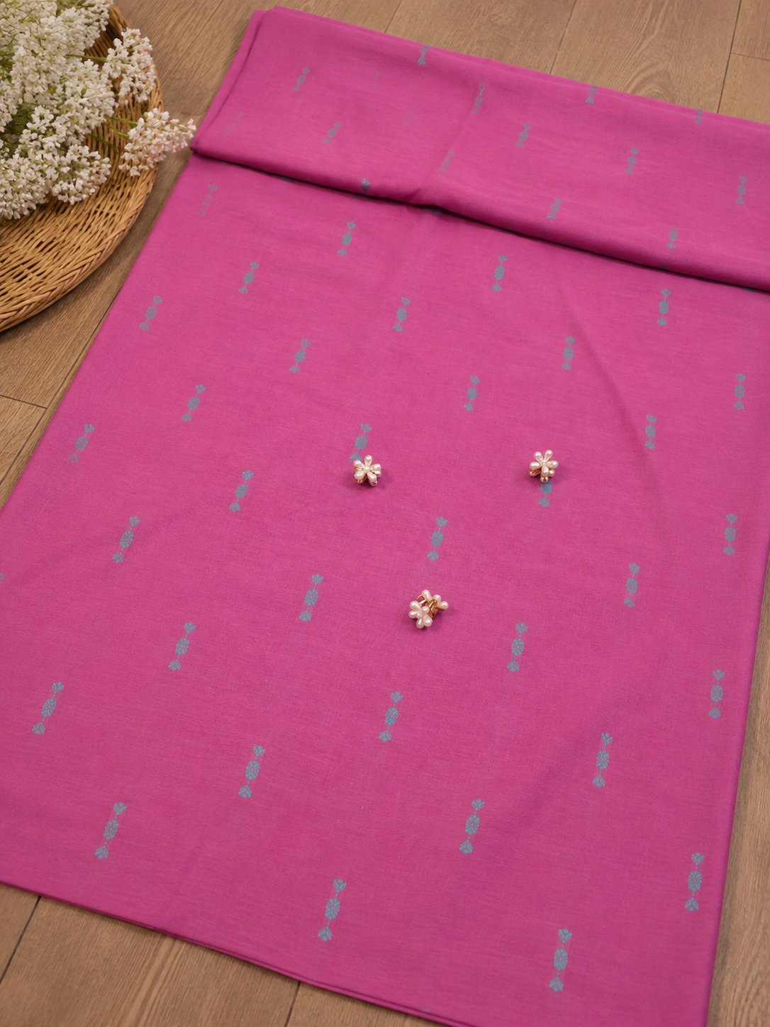 Premium Handloom Pure Cotton with Thread-Woven Butta