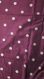 Premium Poly Cotton Running Material with Golden Embroidered Floral Butta